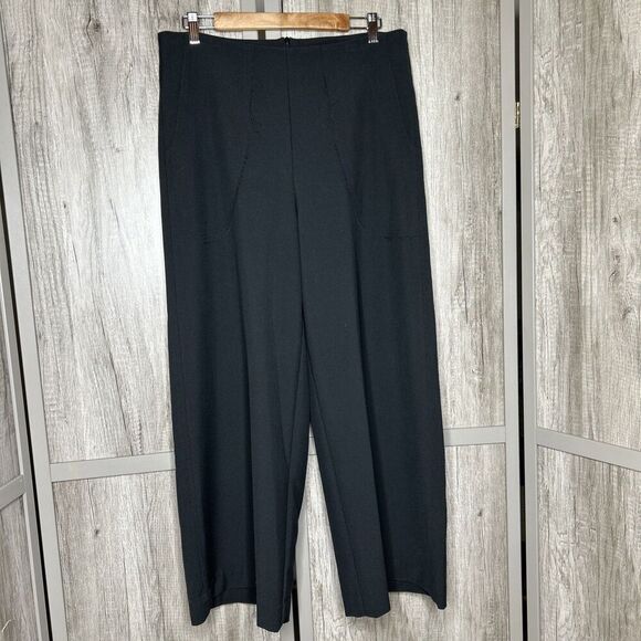 Matthildur  Pants Black Patch Pockets Made in Peru Wide Leg - Picture 1 of 9